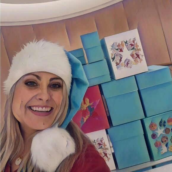 Tiffany Blue Santa Hat - Picture 1 of 2